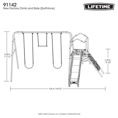 Casavibeo Lifetime Climb & Slide Playset featuring a slide, climbing frame, and colorful outdoor play equipment for kids.