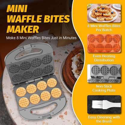 Belro Mini Waffle Maker for home and kitchen use, featuring a compact design and non-stick cooking plates.
