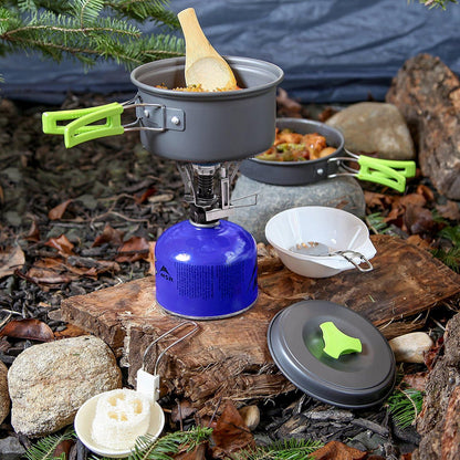 Belro camping cookware set with pots and pans for backpacking, ideal for outdoor kitchen and camping adventures