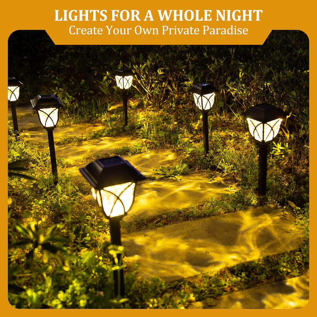 Set of 6 Belro LED solar pathway garden lights for outdoor landscaping, featuring sleek designs and automatic solar-powered illumination.