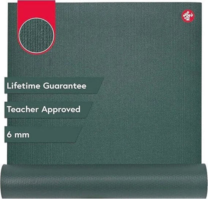 Casavibeo Manduka PRO yoga mat in 6mm thickness, showing textured surface and durable, hygienic design for studio practice.