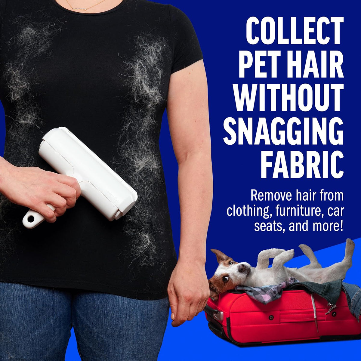 Belro Pet Hair Roller Remover for home and outdoor use, lightweight 91g tool with sticky sheets for removing pet hair from surfaces.