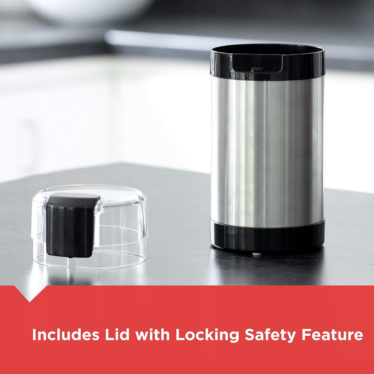 Belro electric coffee grinder with stainless steel burrs for fresh grinding of coffee beans in a sleek kitchen appliance.