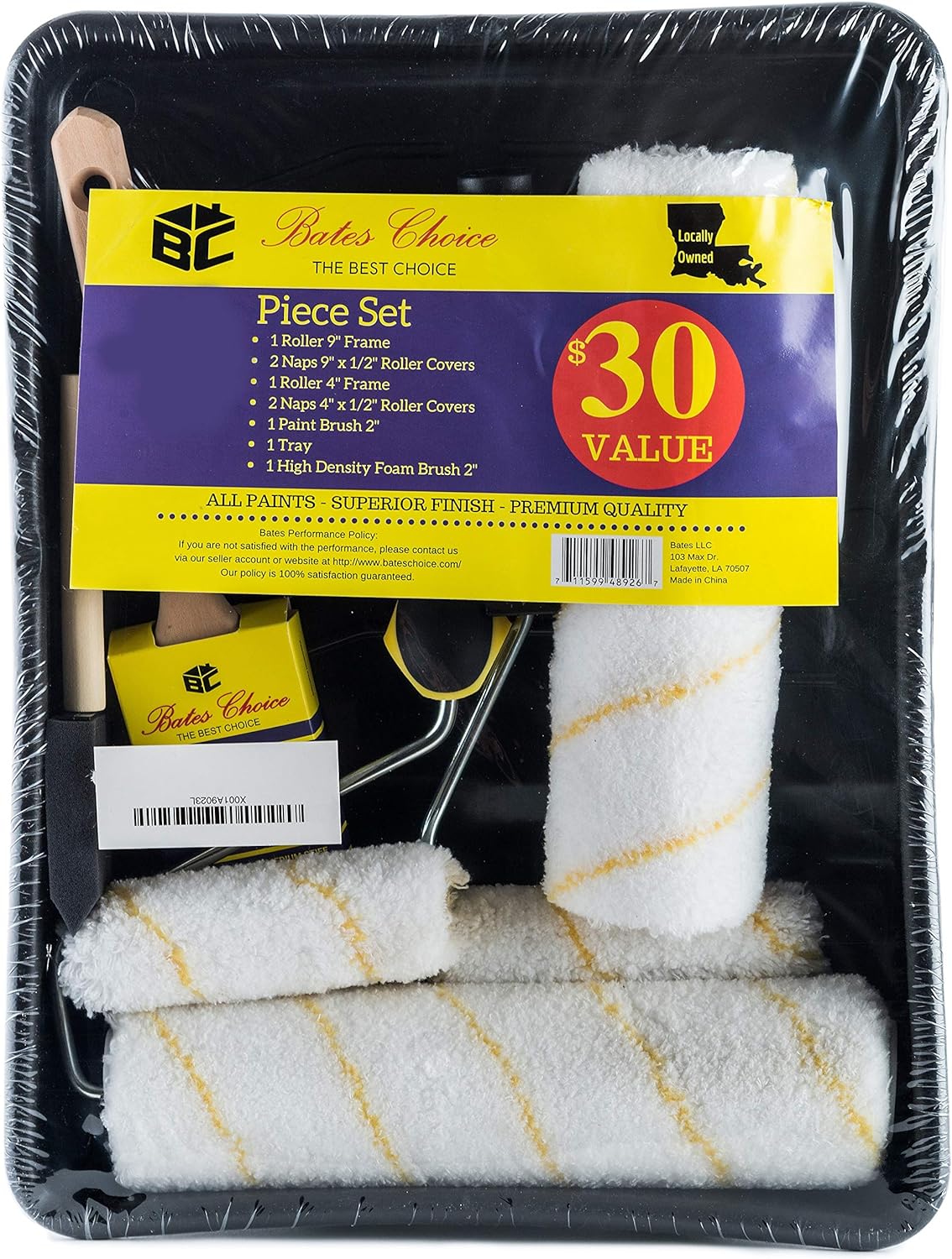 Belro home paint roller kit with multiple rollers and extension pole for interior and exterior painting projects.