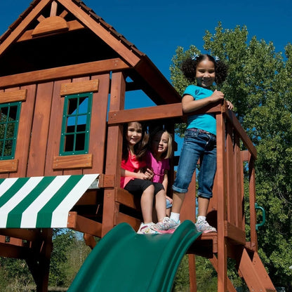 Casavibeo Swing-N-Slide Winchester complete play set with slide, swings, and climbing features for outdoor children’s play.
