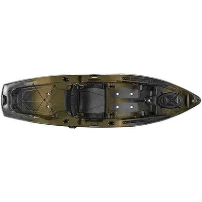 Casavibeo BKC PK13 13-foot pedal drive fishing kayak with seat, paddles, and storage compartments on calm water.