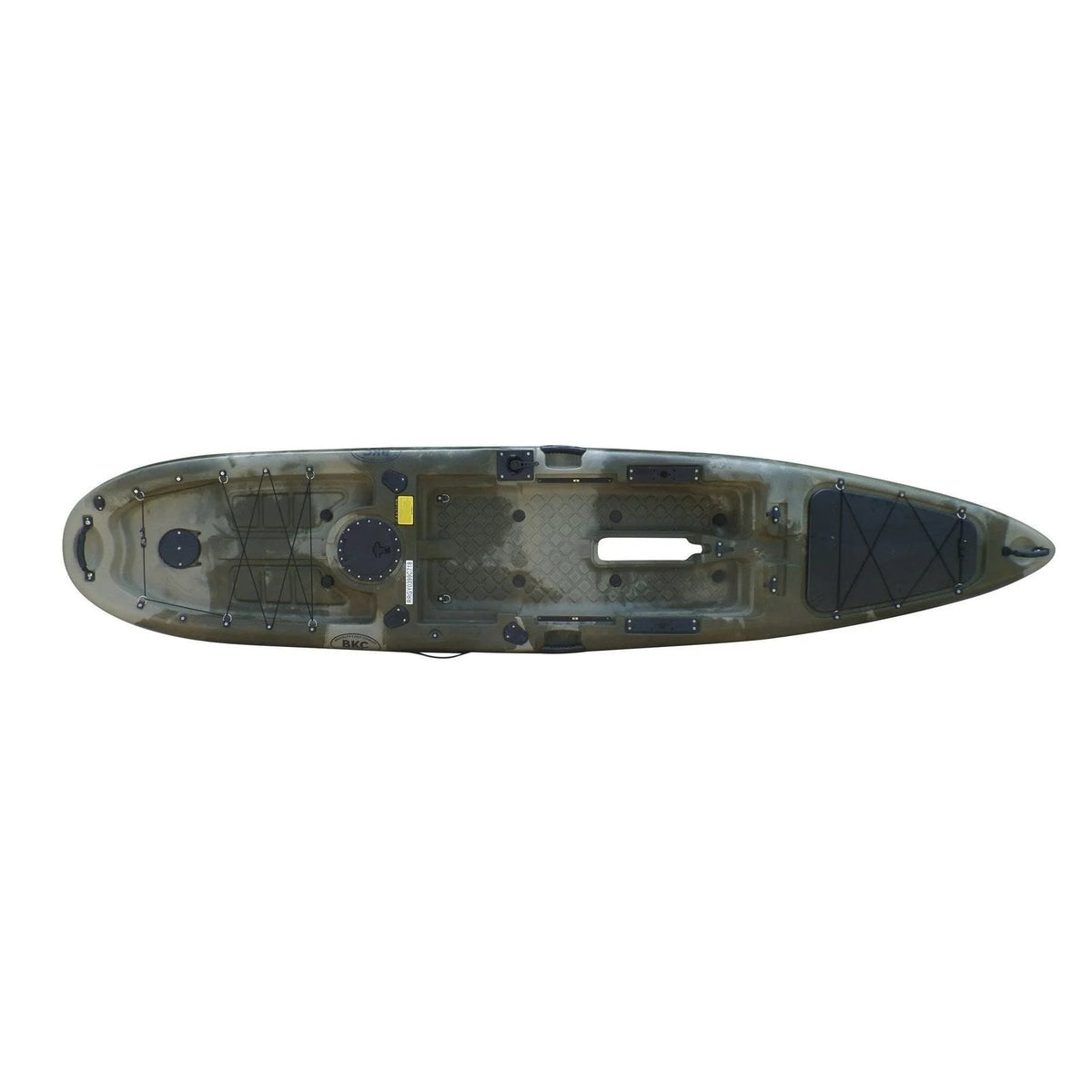 Casavibeo BKC PK13 13-foot pedal drive fishing kayak with seat, paddle, and storage compartments, ready for outdoor fishing adventures.