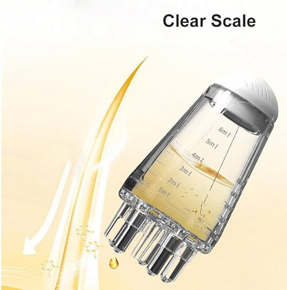 Belro hair oil applicator with a precision tip for easy, targeted hair oil application in a health and beauty setting.