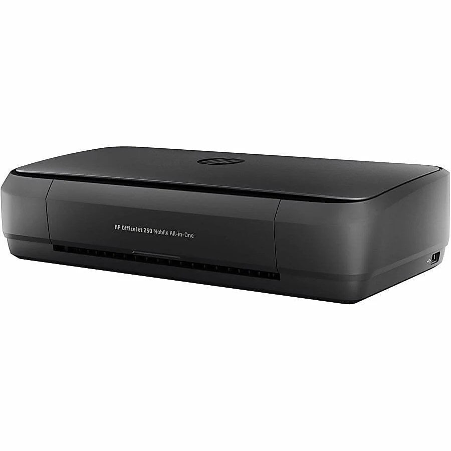 Casavibeo HP OfficeJet 250 mobile all-in-one printer with compact design, showing the front view and paper tray.