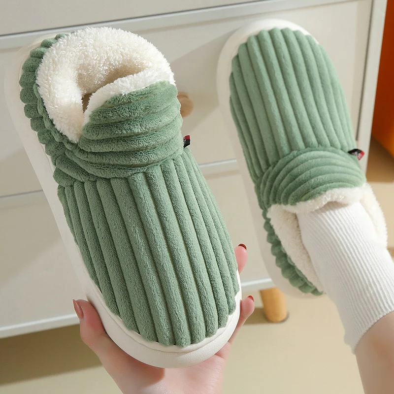 Belro boutique warm slippers with cozy fabric and plush interior, ideal for comfortable indoor footwear.