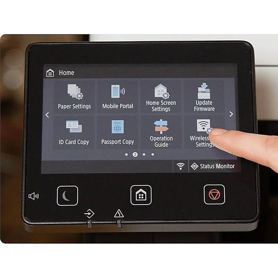 Canon imageCLASS MF753Cdw wireless color laser printer with paper tray and control panel, ideal for office use