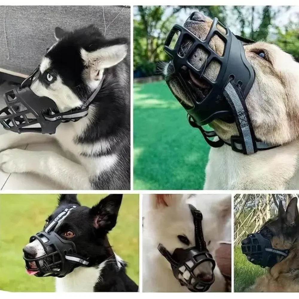 BowLift Dog Muzzle, adjustable breathable safety muzzle with anti-bite design for secure fit and comfort.