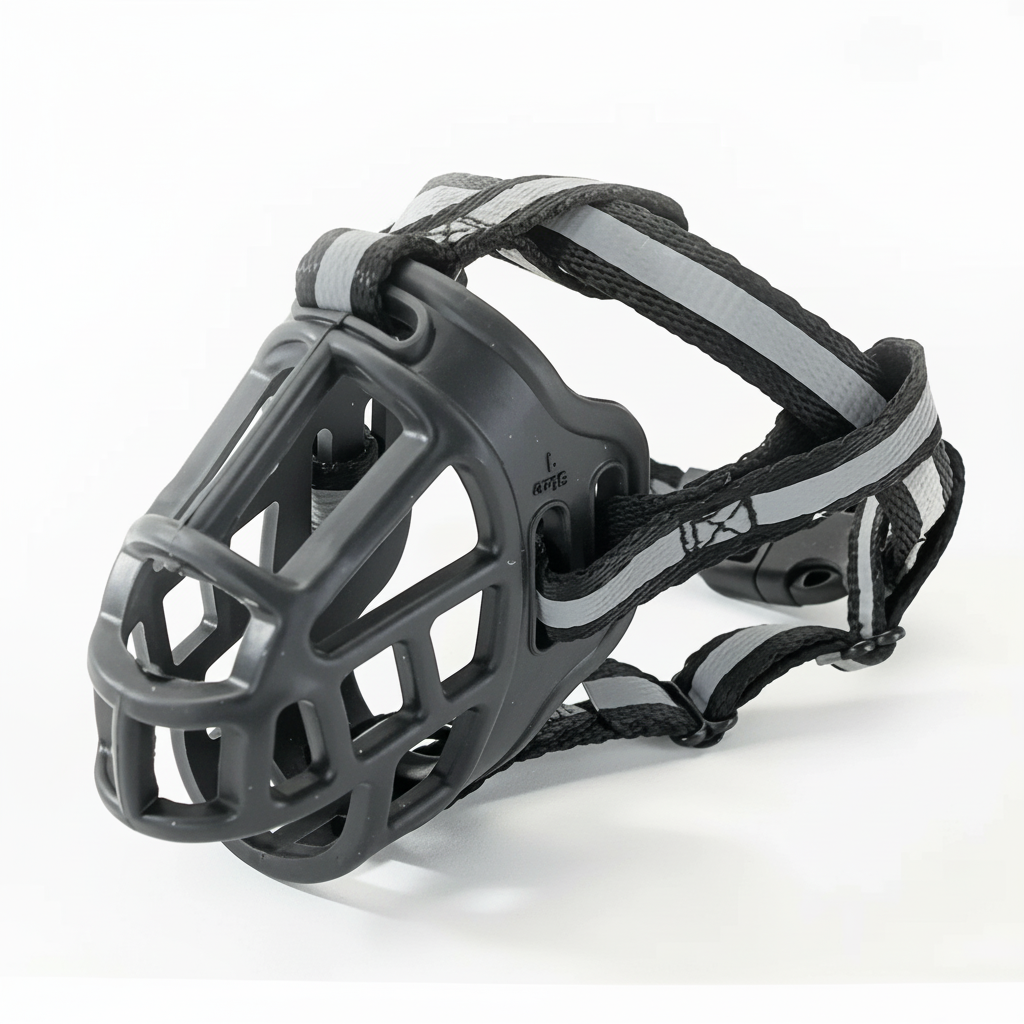 Adjustable BowLift Dog Muzzle with breathable material and anti-bite safety features, designed to ensure secure fit and comfort.