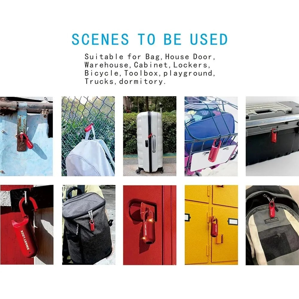Belro Smart Fingerprint Padlock for outdoor use, featuring biometric access and durable metal body, ideal for home and garden security.