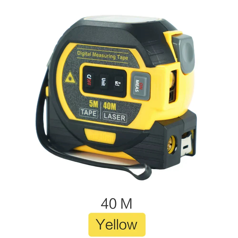 Belro 3-in-1 Laser Tape Measure with infrared, showing digital display and measuring in meters, ideal for precise distance measurement.