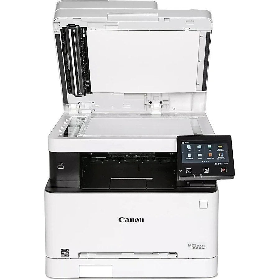 Canon Imageclass Mf656cdw color printer with paper tray and control panel, compact office laser printer by Casavibeo