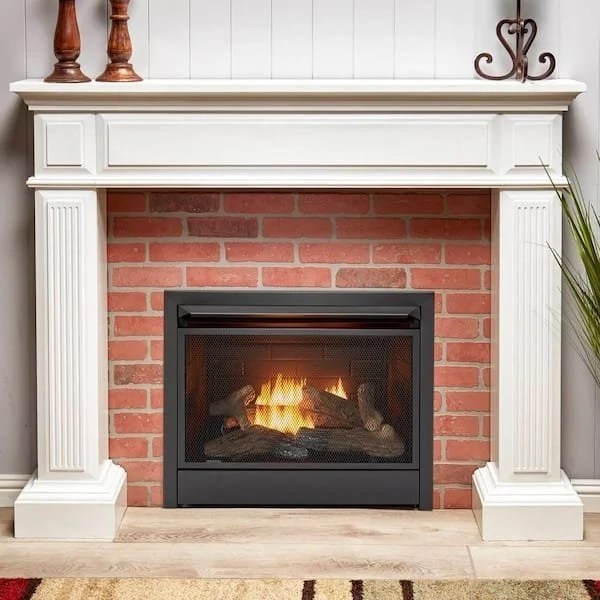 Casavibeo Duluth Forge dual fuel ventless gas fireplace insert with realistic flame display and ceramic logs.