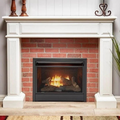Casavibeo Duluth Forge dual fuel ventless gas fireplace insert with realistic flame display and ceramic logs.