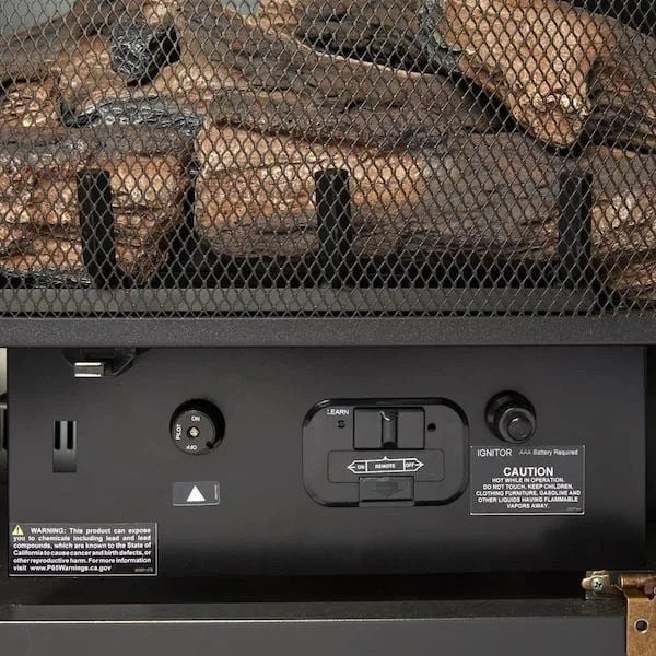 Casavibeo Duluth Forge dual fuel ventless gas fireplace insert with realistic flame and ceramic logs in a modern living room setting.