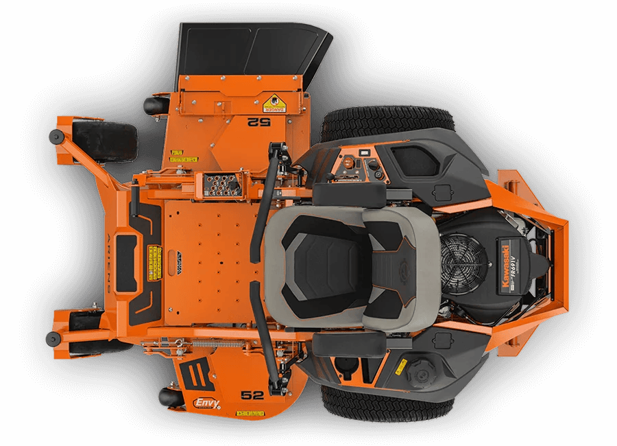 Ariens APEX 52 zero-turn mower with Kawasaki engine, shown with cutting deck and control panel for efficient lawn mowing.