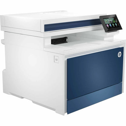 Casavibeo HP Color LaserJet Pro MFP 4303fd multifunction printer with paper tray and control panel in a home office setting.