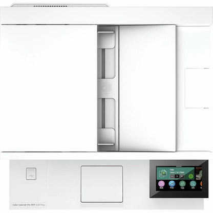 Casavibeo HP Color LaserJet Pro MFP 4303fd printer with paper output tray and control panel visible in the image.