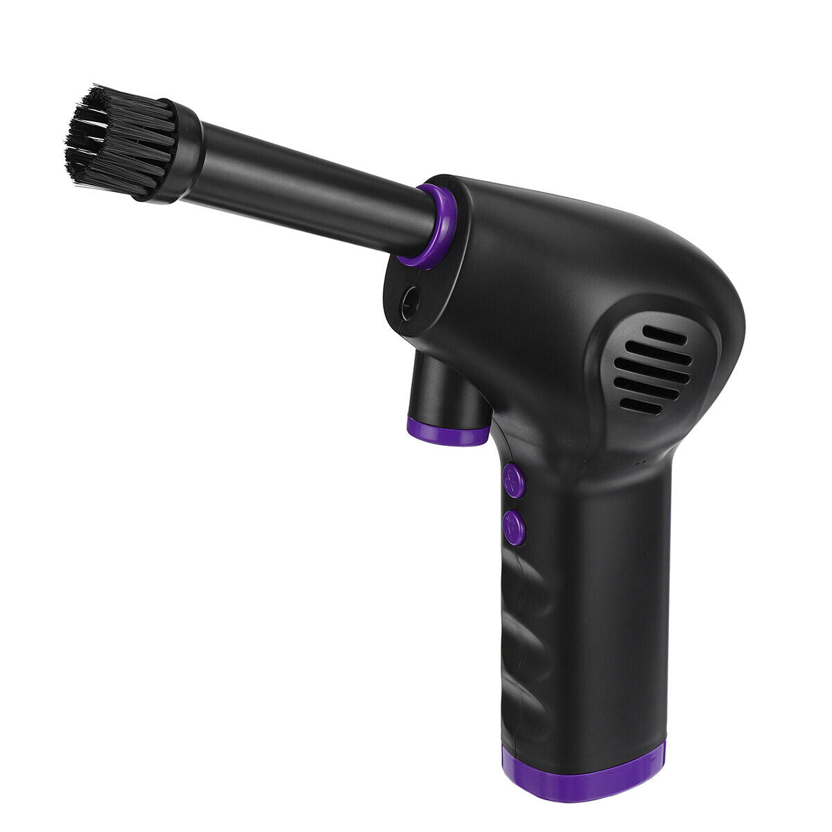 Belro cordless air duster for electronics, showing the compact handheld tool with a power button and nozzle for cleaning dust.