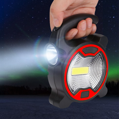 Belro portable rechargeable COB LED work bench light with adjustable brightness, ideal for electronics and workshop lighting.
