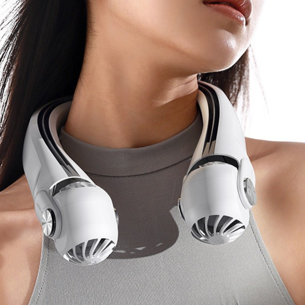 Belro wearable rechargeable summer travel neck cooling fan worn around the neck, outdoor outdoor cooling device for hot weather.