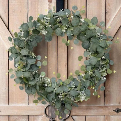 Faux eucalyptus garland by Belro, elegant decorative greenery for home and garden decor, featuring realistic green leaves and natural look.