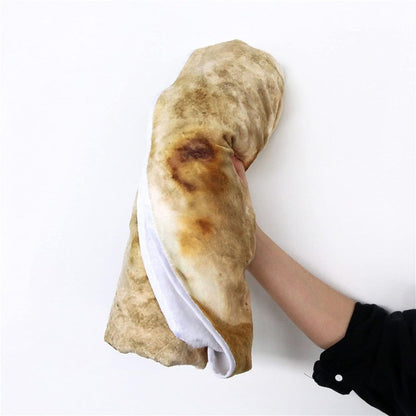 Belro burrito tortilla food throw blanket, cozy clothing rainwear with vibrant tortilla print, perfect for comfort and style.