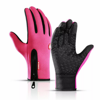 Unisex heated winter sports thermal gloves by Belro, showing black insulated gloves with heating elements for cold weather.