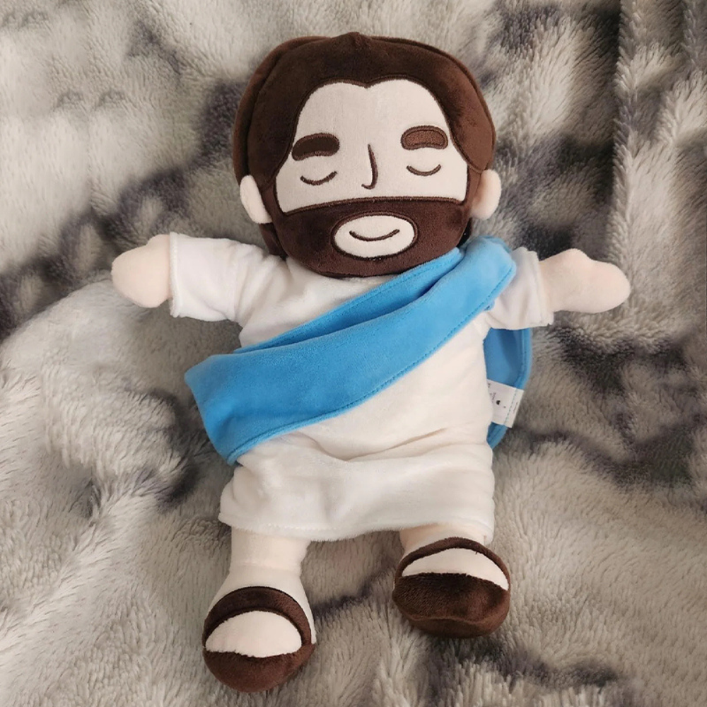 Belro Breathing Jesus plushie for sleep aid, soft and soothing, designed for comfort and relaxation during sleep.