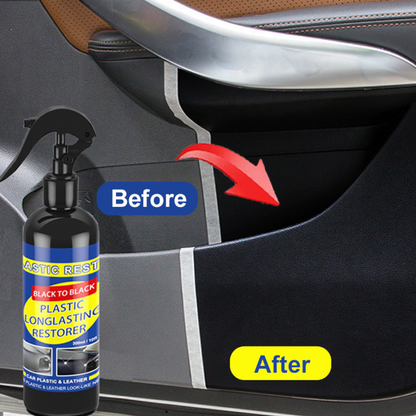 Belro Car Plastic Restorer bottle showing black gloss coating repair solution for plastic car parts.