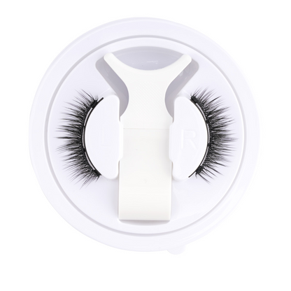 Belro reusable magnetic eyelash and tweezer set with no glue, featuring sleek black magnetic lashes and precision tweezer for easy application.