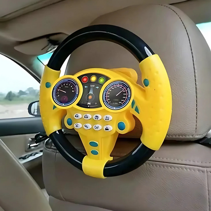 Belro Kid's electric simulation steering wheel toy with suction attachment, designed for imaginative play and interactive fun.