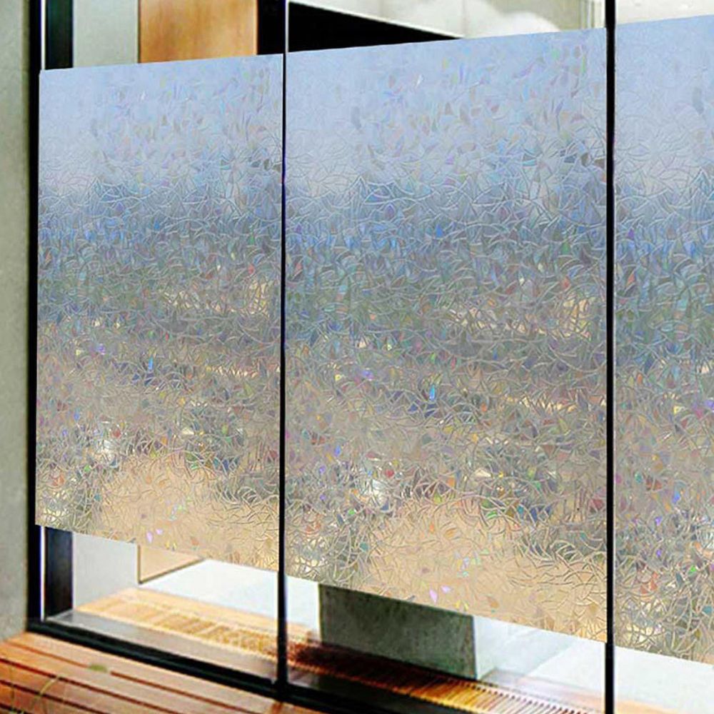 Belro decorative rainbow stained glass window privacy film with colorful glass effect and vibrant rainbow pattern.