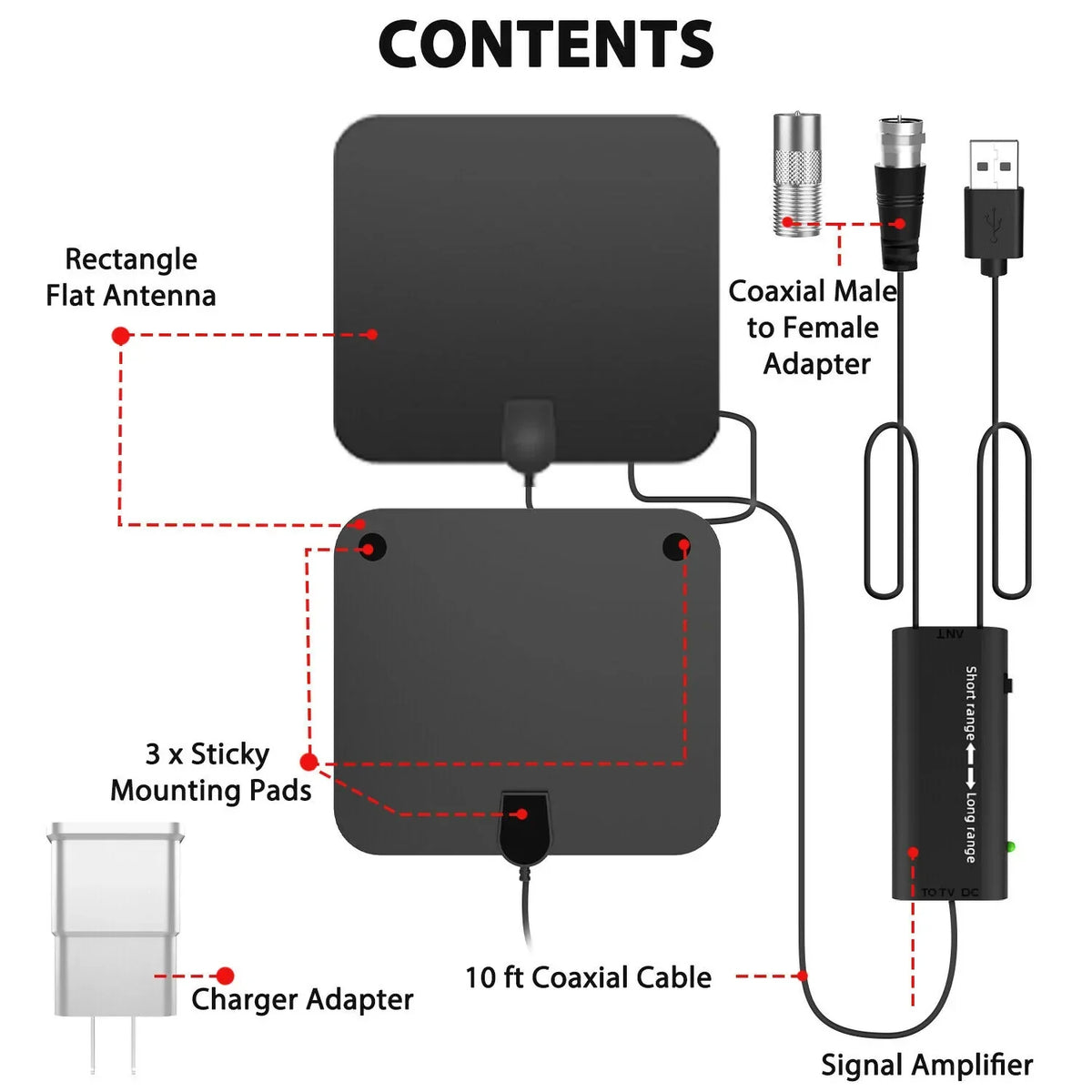 Belro 300 Miles indoor digital HDTV antenna with signal booster, compact electronics device for enhanced TV reception.