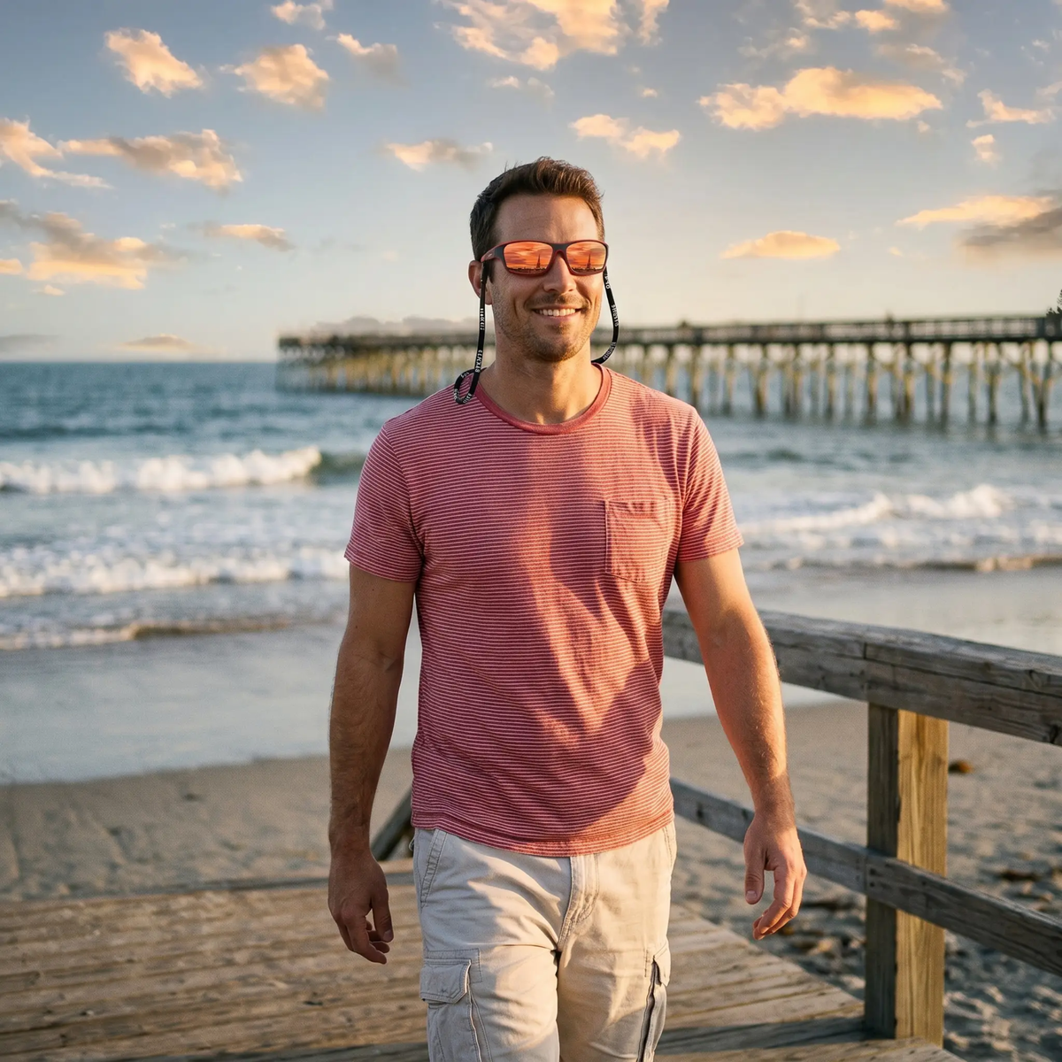 BowLift polarized sports sunglasses with UV400 protection, scratch-resistant lenses, lightweight frame, shown in black with sporty design