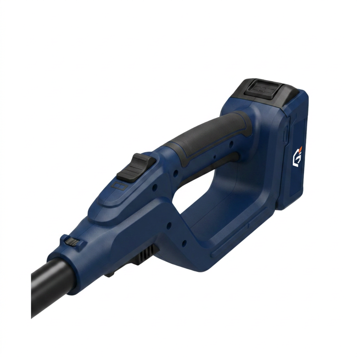 Redesigned GETDECO TrimMaster 20V cordless hedge trimmer with sharp blades and ergonomic handle for precise trimming.