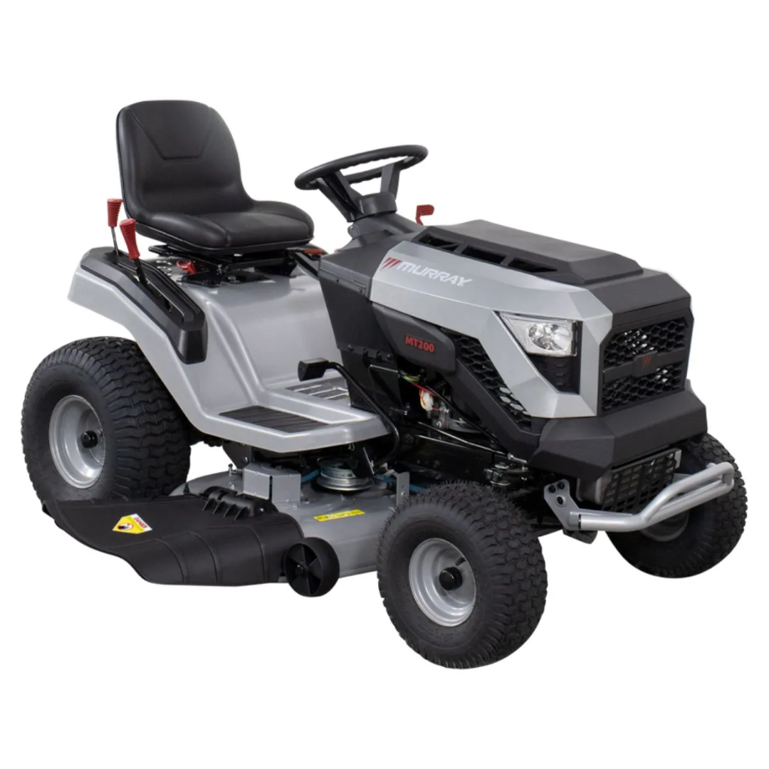 Casavibeo MT200 42-inch lawn mower with Briggs and Stratton EX1900 series 19 HP 540cc engine, automatic transmission, visible engine details.