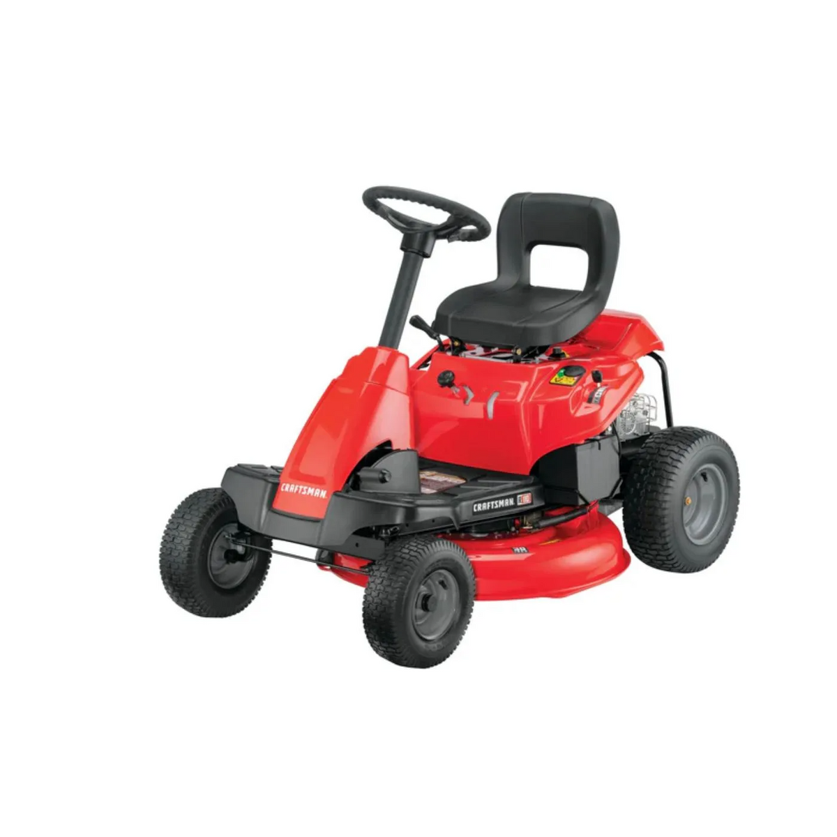 Craftsman R110 30-inch gas riding lawn mower with 10.5 HP single-cylinder engine, shown outdoors on a grassy lawn.