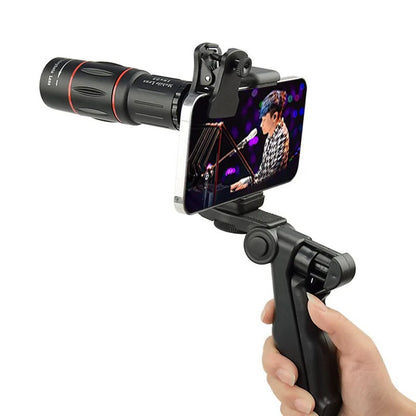 Belro iPhone telescope lens attached to a smartphone, enhancing zoom and photo quality for detailed photography.