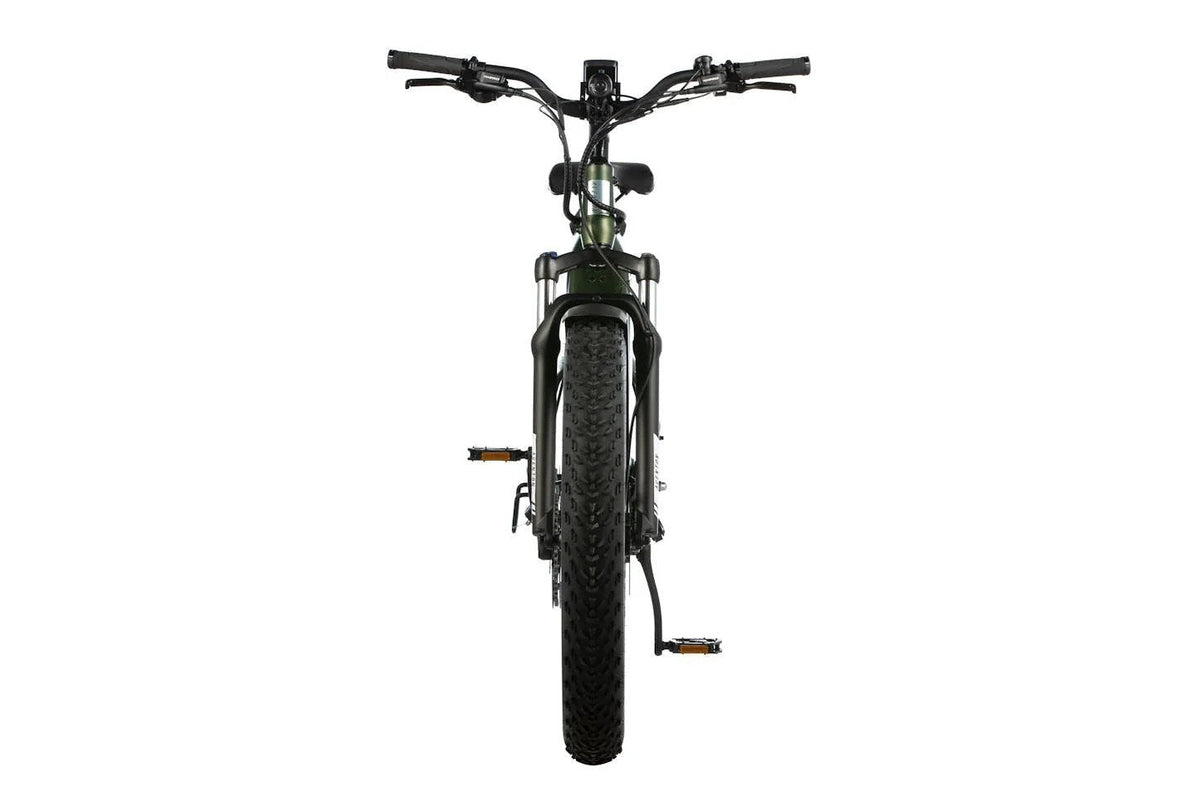 Casavibeo Aventon Aventure.2 electric bicycle with black frame, wide tires, and sleek design, ready for outdoor adventures.