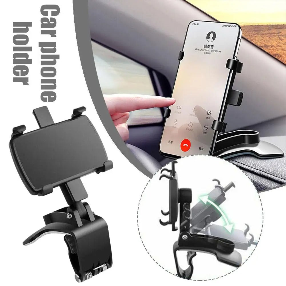 Belro car dashboard phone holder mounted on a vehicle dashboard, keeping smartphones secure and easily accessible while driving.