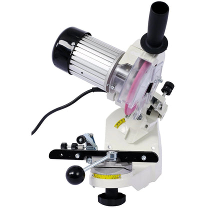 Casavibeo professional chainsaw sharpener with adjustable multi-angle chain grinder and 120V bench grinder for precise sharpening.