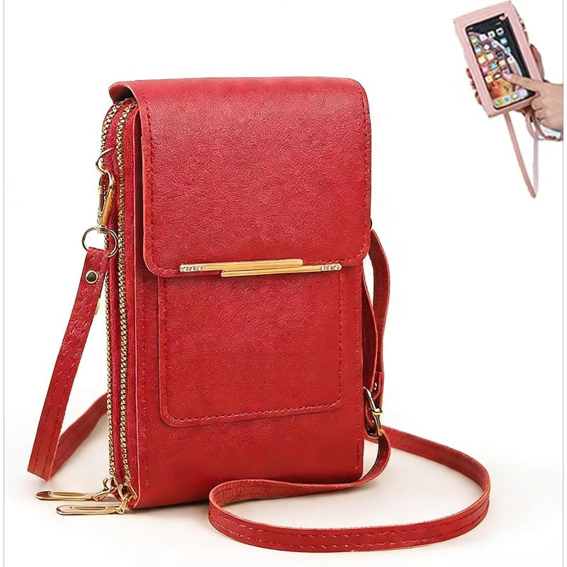 Bowlift RFID phone wallet, slim anti-theft card holder with protective case showing multiple card slots and phone compartment.