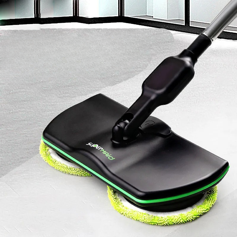 Belro cordless electric spin mop floor cleaner with rotating scrubber and microfiber pad for efficient outdoor cleaning.