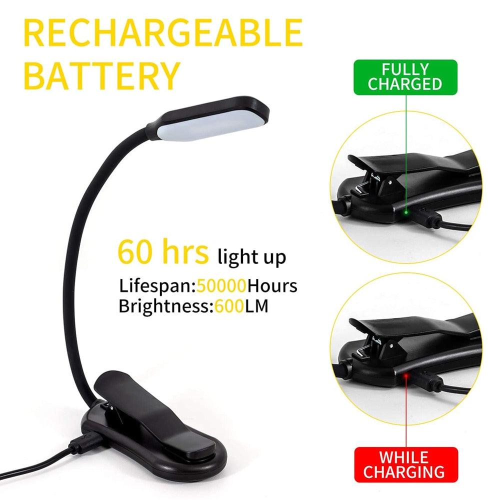 Belro Reading Lamp Book Clamp attached to outdoor furniture, providing focused lighting for reading in the Home & Garden outdoor space.