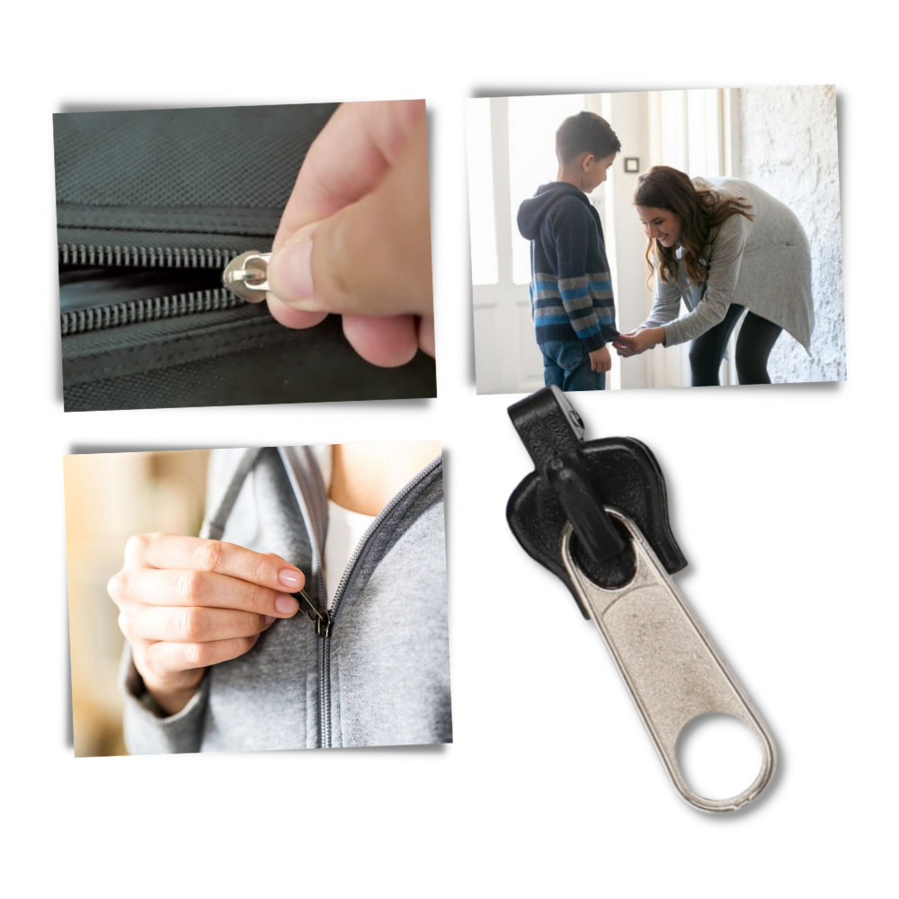 Belro clip-on slider for men's clothing, replaces zippers with a secure, easy-to-use closure in a sleek design.